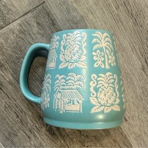 Opalhouse Tiki Coffee Tea Mug Cup Stoneware Matte Teal Hut
Palm Pineapple